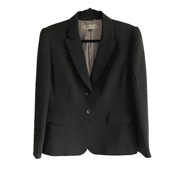 (SOLD) TAHARI Arthur S. Levine Button Front Blazer Black 14P - Picture 2 of 10